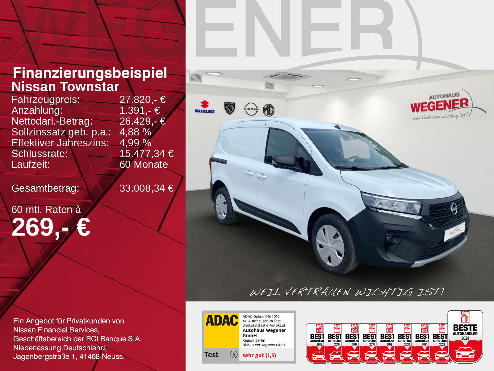 NISSAN Townstar Kasten L1 2,0t