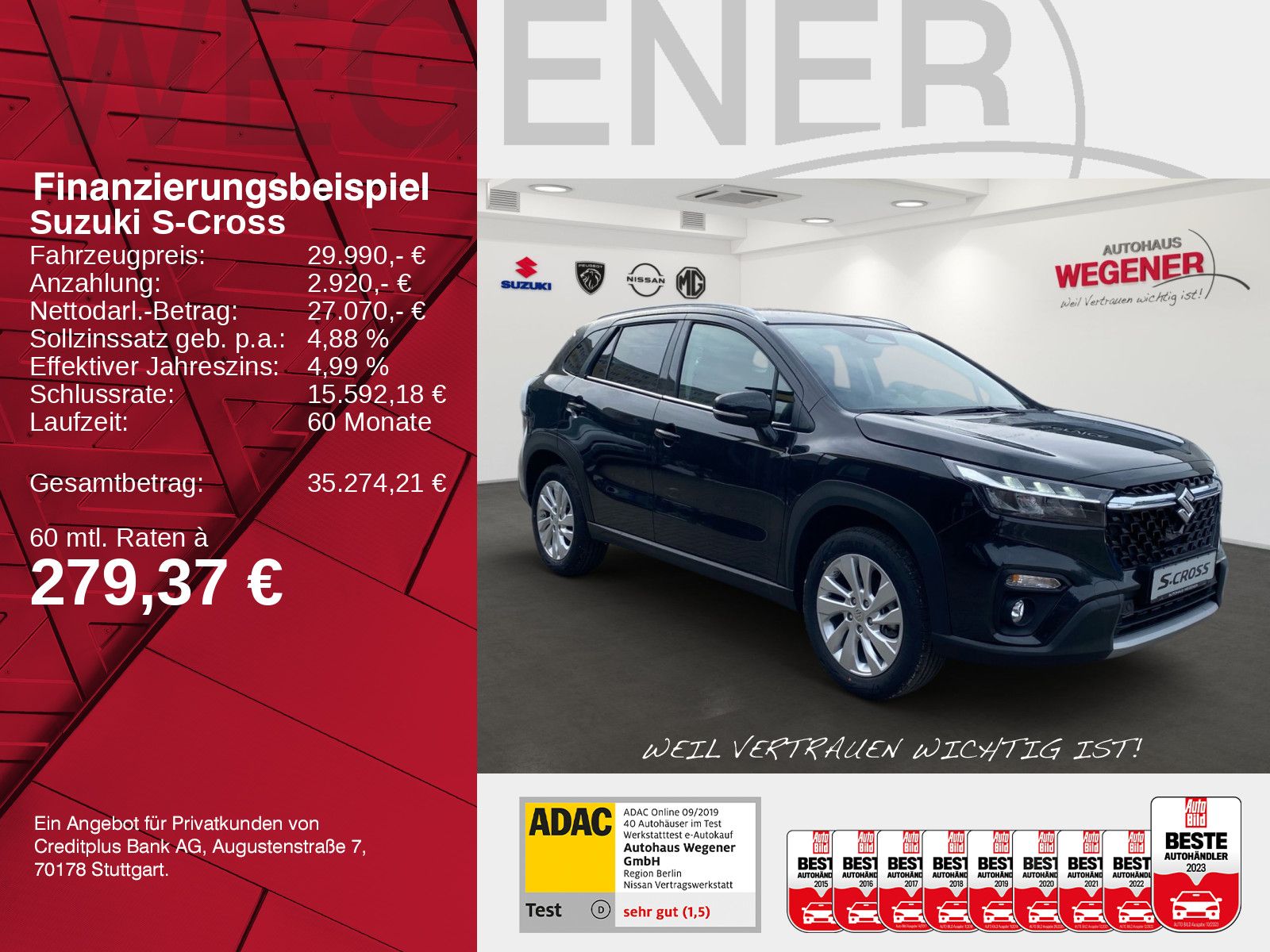 SUZUKI S-CROSS 1.4 COMFORT 6AT/ KAMERA/ NAVI/ SHZ