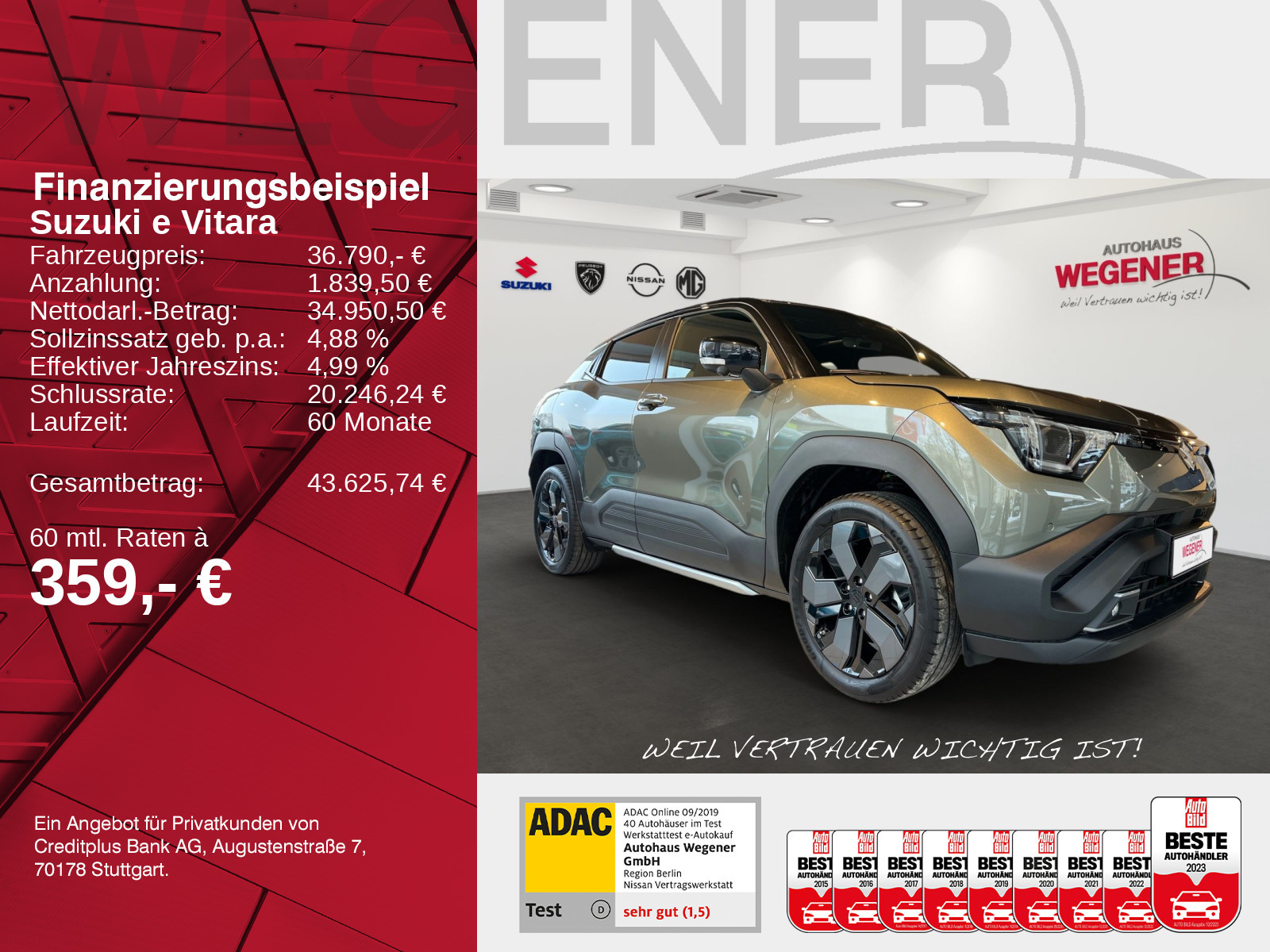 Suzuki e VITARA (61kWh) Comfort+
