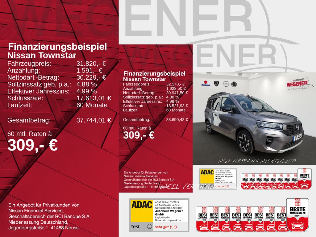 NISSAN Townstar Kombi 1.3 Autom. Navi*CarPlay*CAM*PDC
