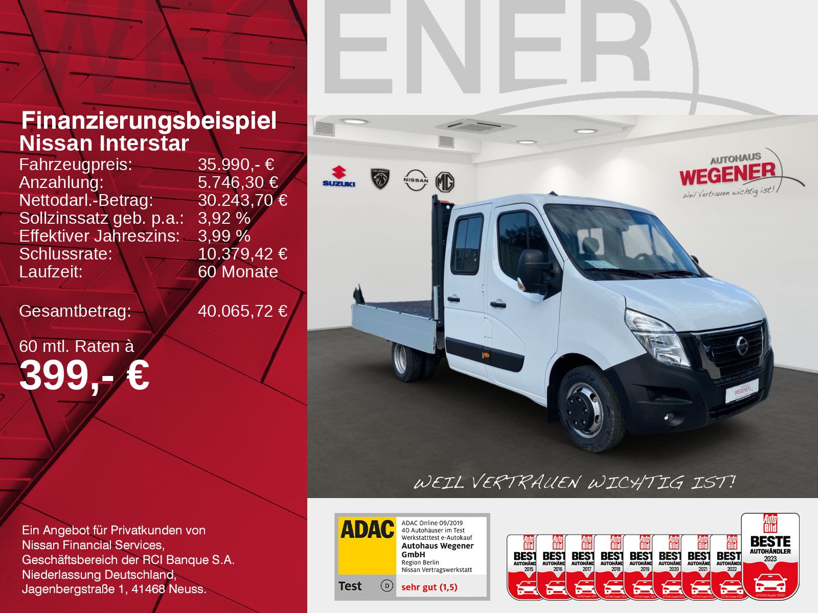 NISSAN Interstar D-CAB-Pritsche L3H1 MT - KLIMA FAS Car