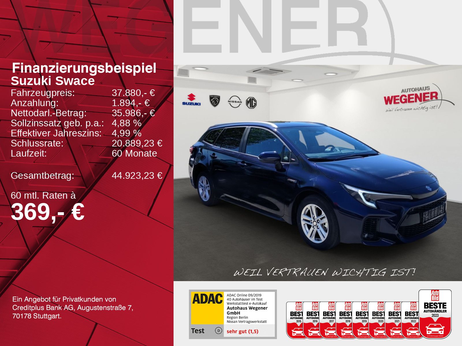 SUZUKI Swace 1.8 Comfort+ CVT Hybrid Navi*CarPlay
