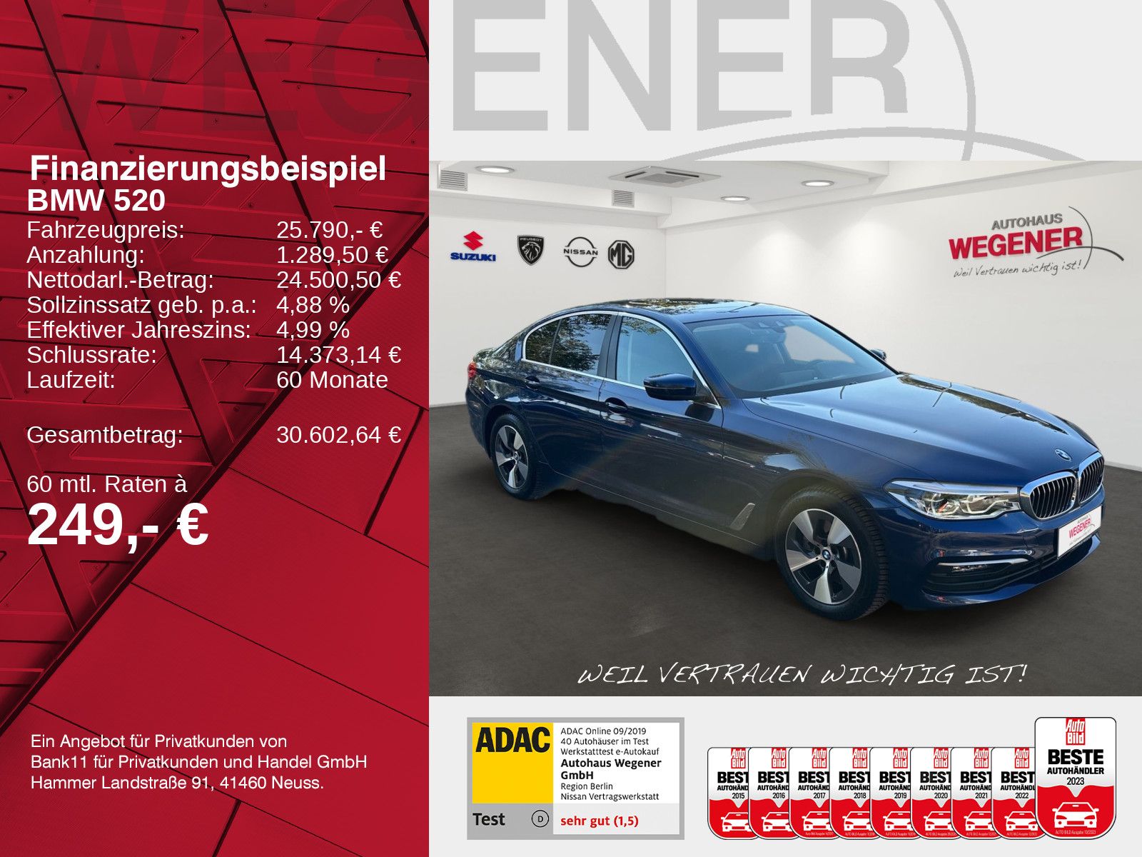 BMW 520d LIM LUXURY LED NAVI PANO KAM SHZ STHZ LHZ