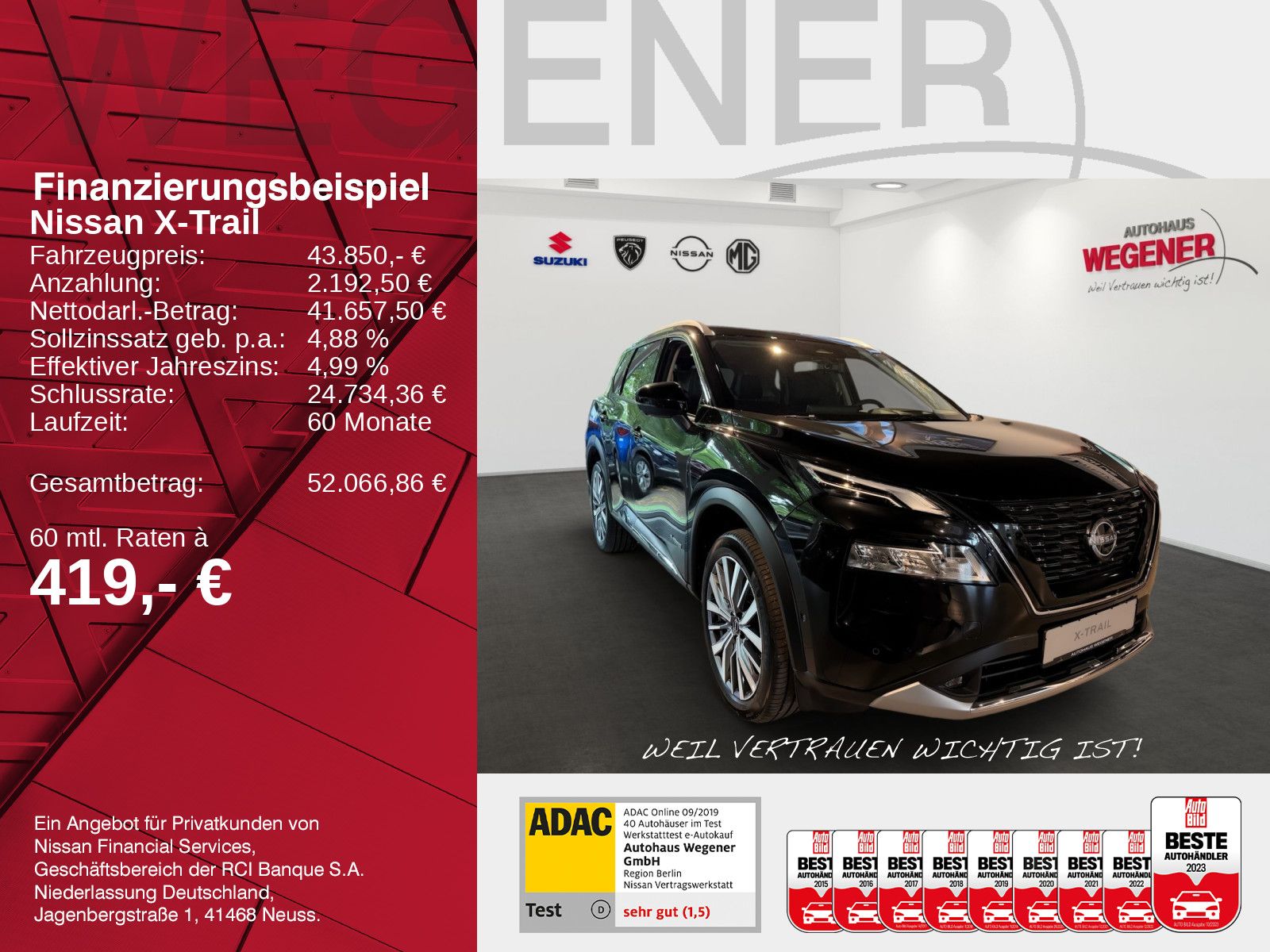 NISSAN X-Trail Tekna 1.5 AT - 4x4 HUD LED LKA SWA SHZ B