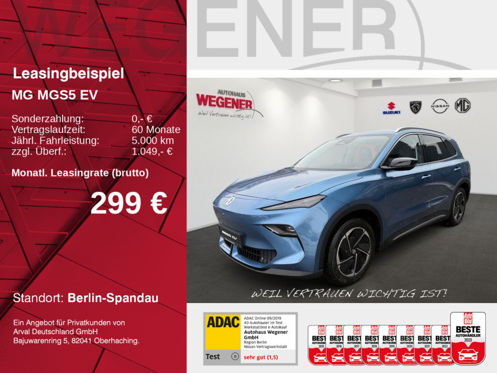 MG MGS5 EV Luxury Long Range/ WÄPU/ SHZ/ LHZ/ LED