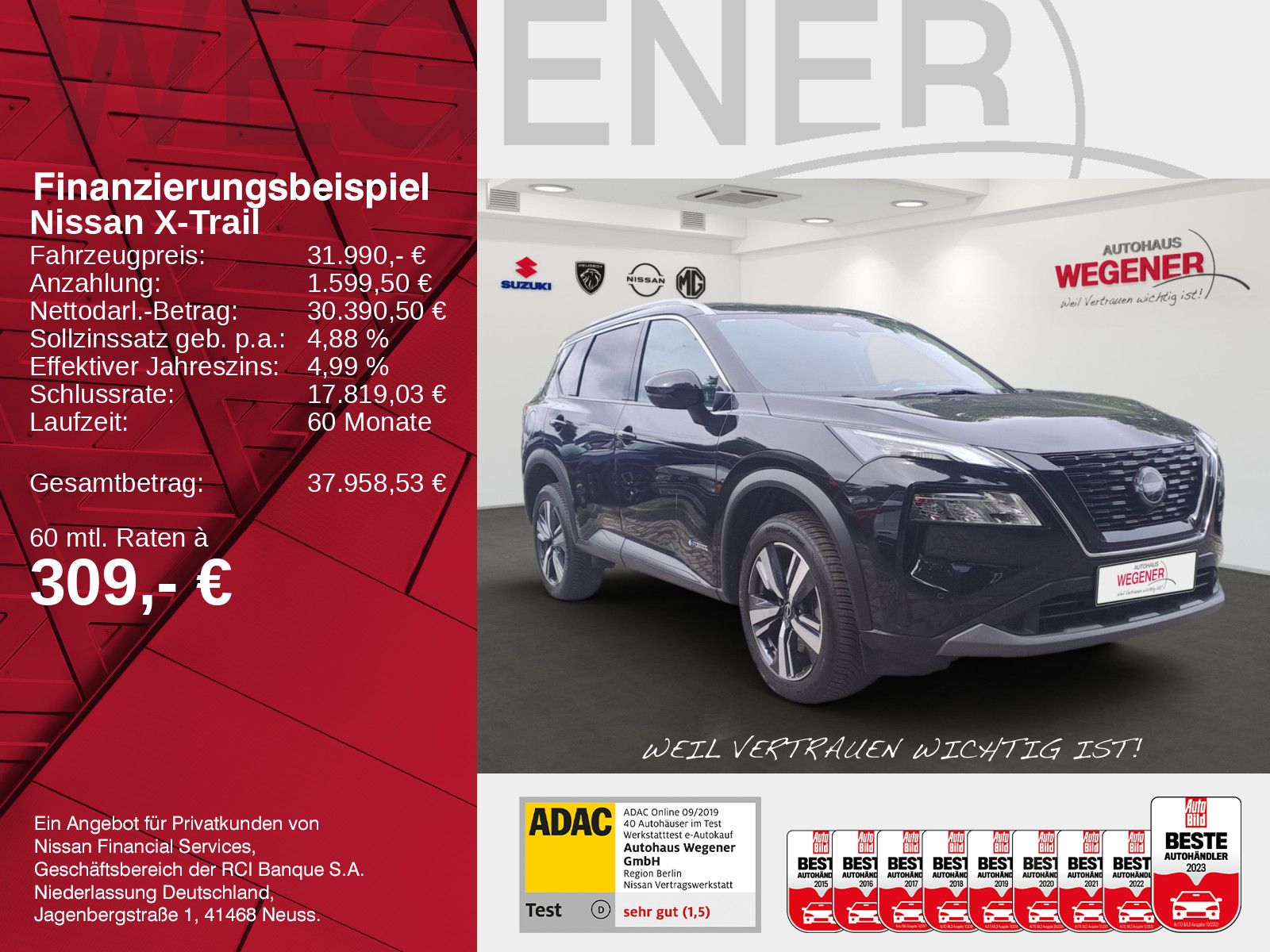 NISSAN X-Trail 1.5 VC-T e-Power N-Connecta HeadUp*360°