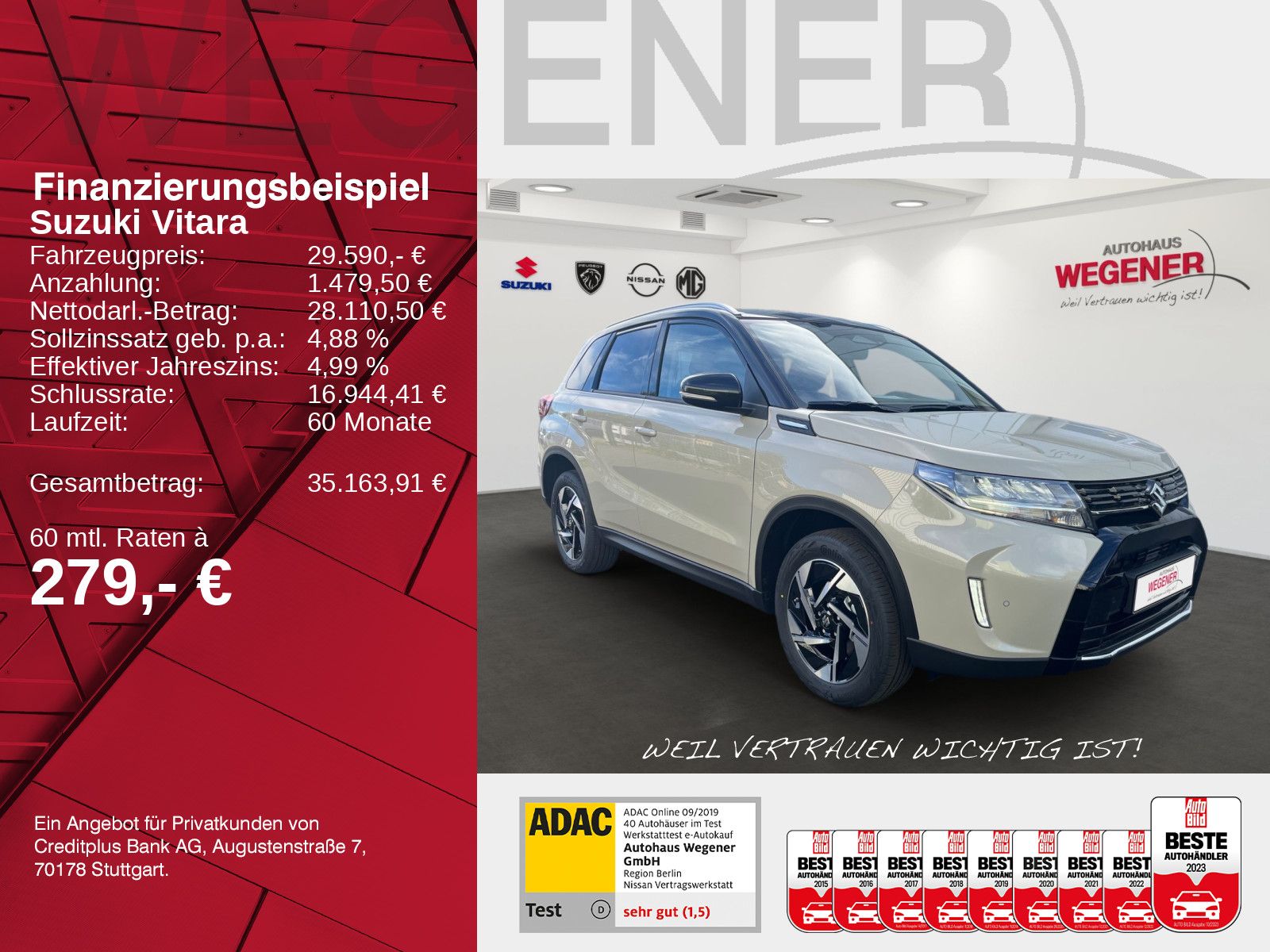 SUZUKI VITARA 1.5 COMFORT+ ALLGRIP AGS LED NAVI KAM SHZ