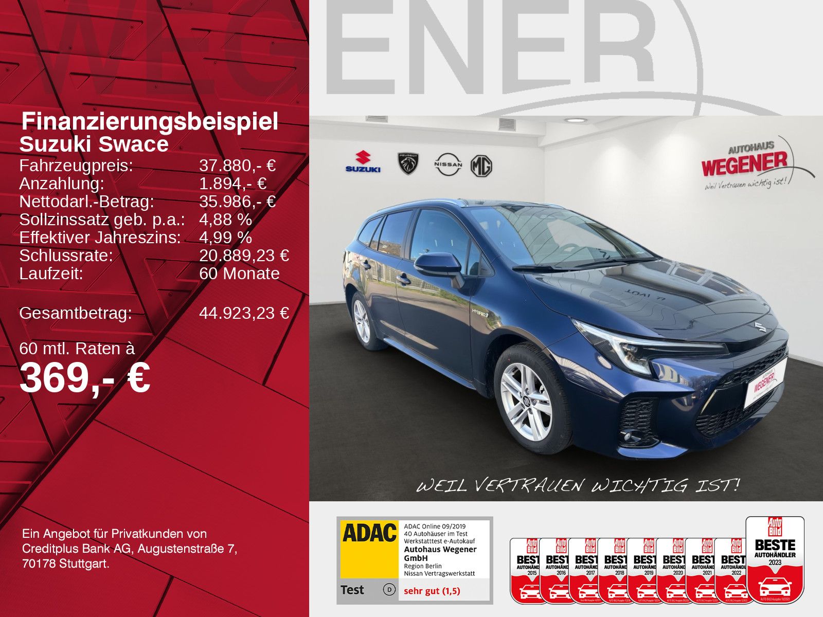 SUZUKI Swace 1.8 Comfort+ CVT Hybrid Navi*CarPlay