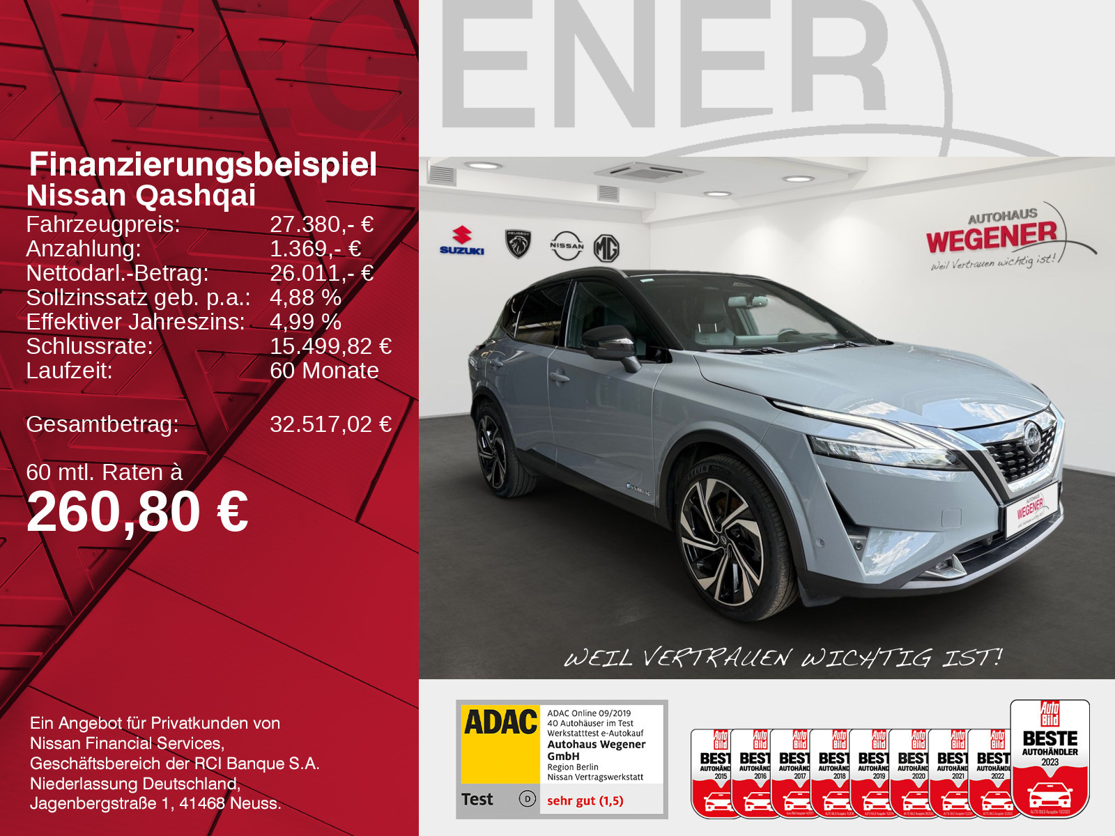 Nissan QASHQAI e-POWER Leder Massage Pano Bose 20"