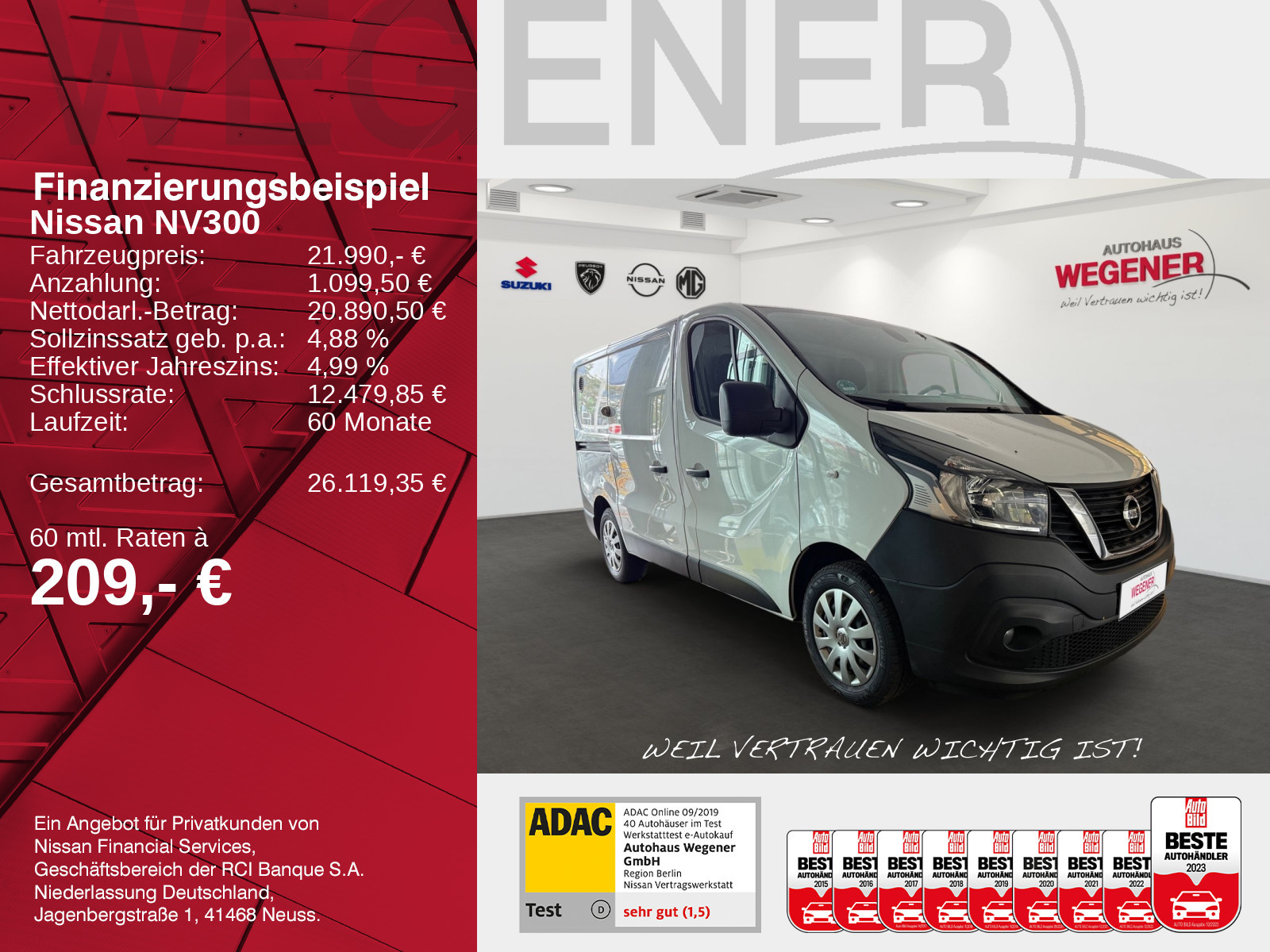 Nissan NV300 COMFORT KASTEN L1H1 2,7t KLIMA AHK KAMERA