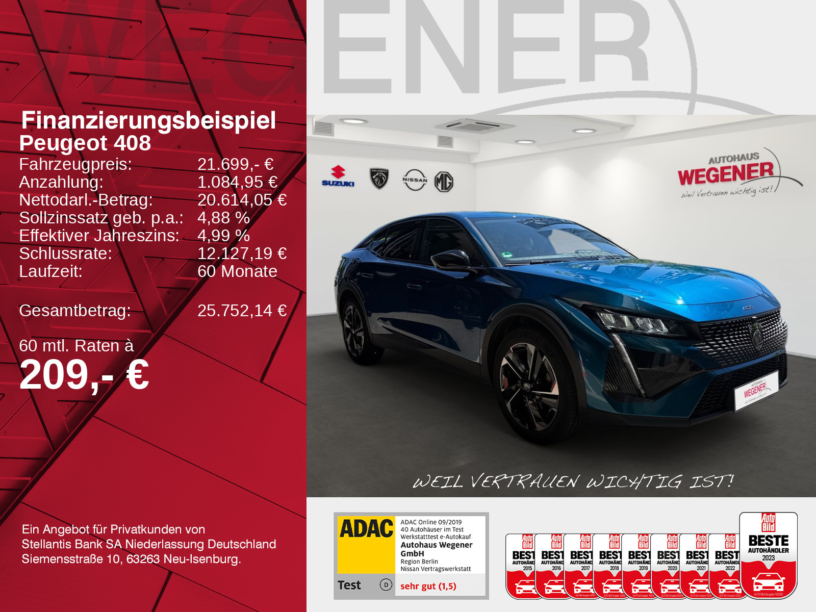 Peugeot 408 Allure Pack PureTech 130 EAT8 Navi*Totwinkel