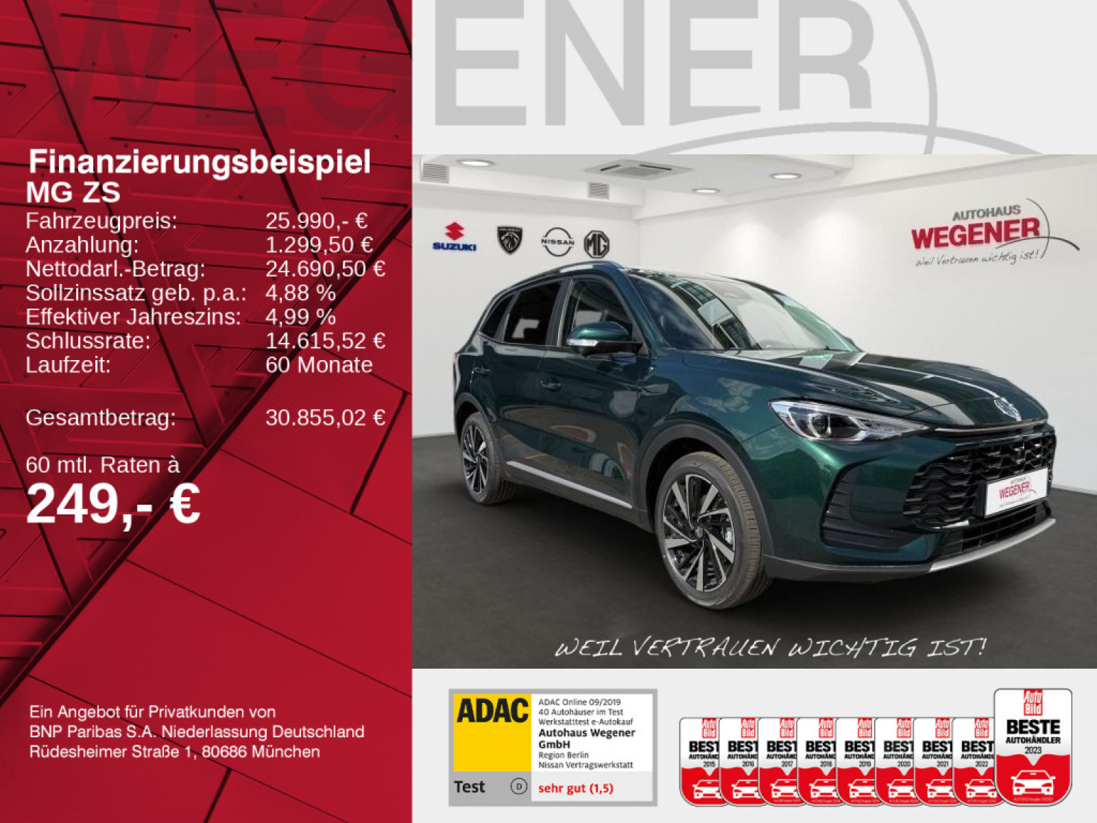 MG ZS Hybrid+ Lux MY26 BLACK MONTH 2000€ Gutschein