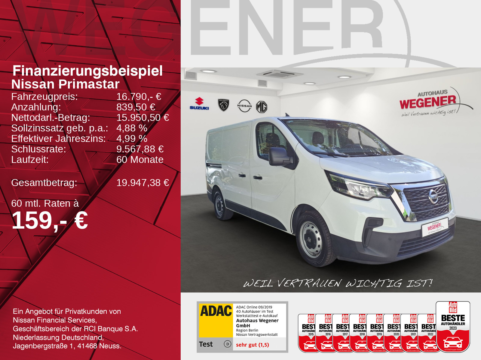 Nissan Primastar Kasten L1H1 2,8t Visia Klima*Radio