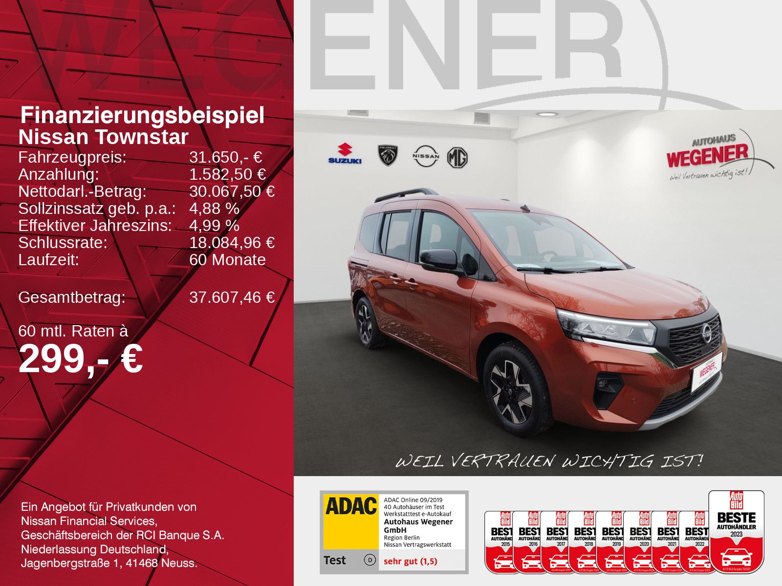 NISSAN Townstar Kombi L1 1.3 AT Tekna CarPlay*PDC*ALU
