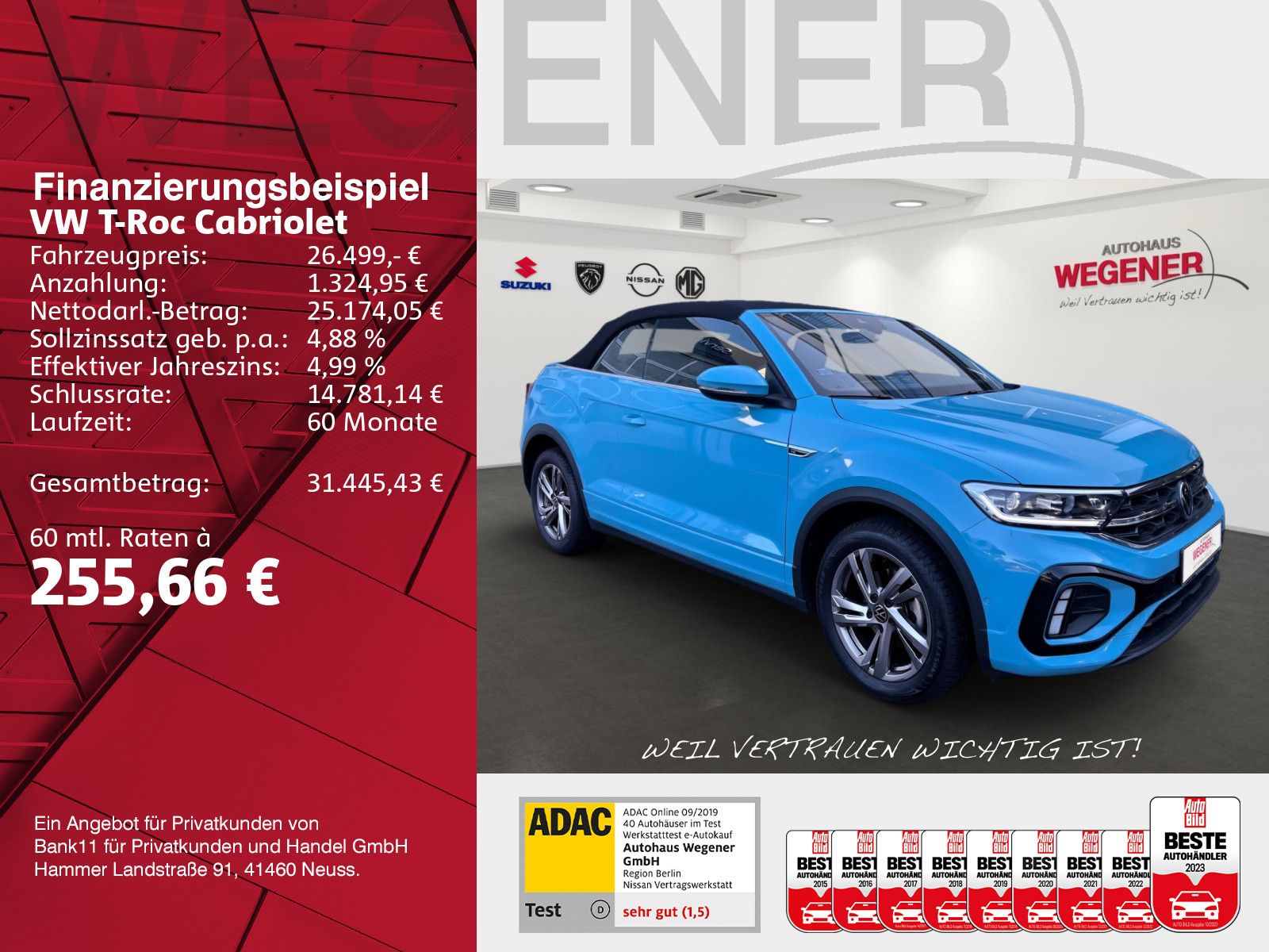 VW T-ROC Cabriolet 1.5 TSI R-LINE  Navi*IQ*Carplay
