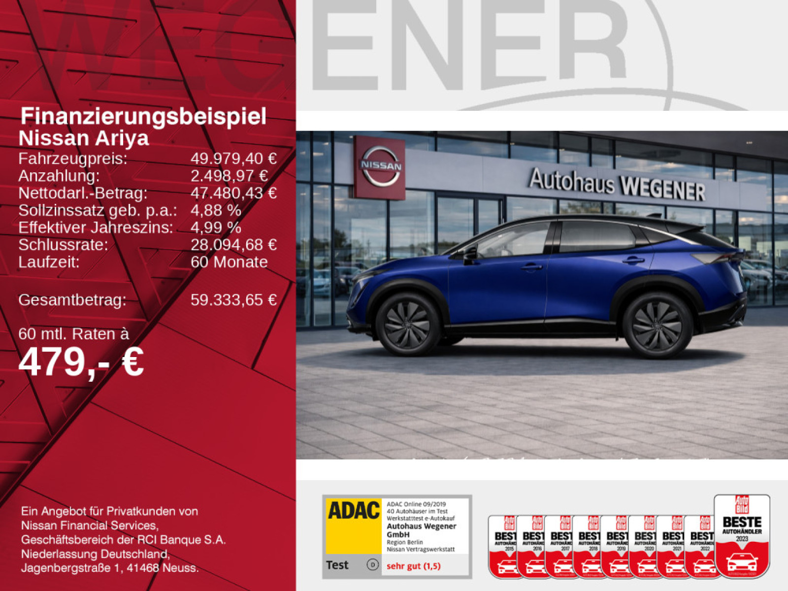 Nissan ARIYA 63 kWh Advance Pack+Navi*ACC*PDC*Totwinkel