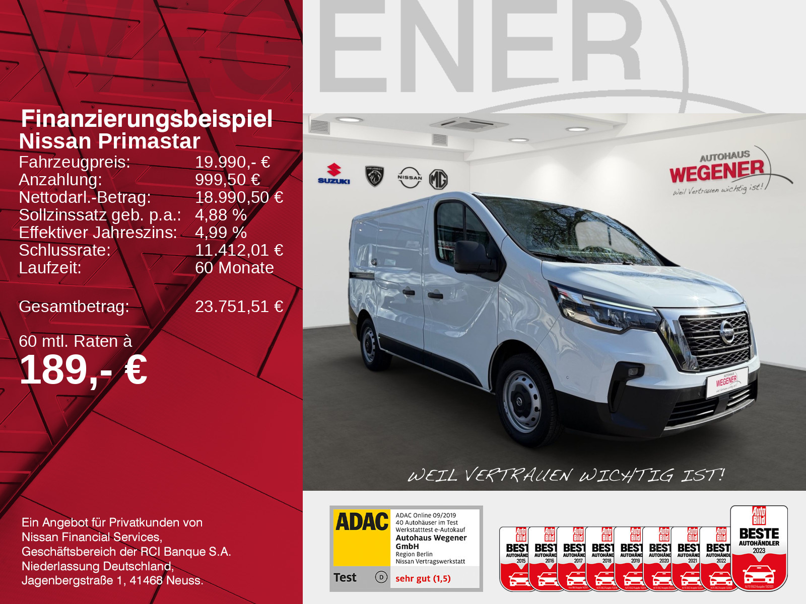 Nissan Primastar Kasten Acenta 6MT L1H1 CAM CarPlay LED