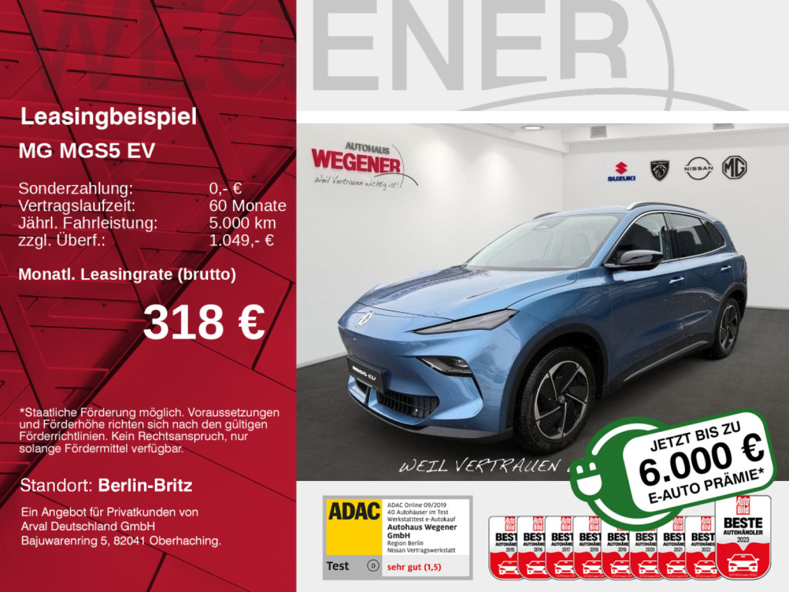 MG MGS5 EV Luxury Long Range/ WÄPU/ SHZ/ LHZ/ LED