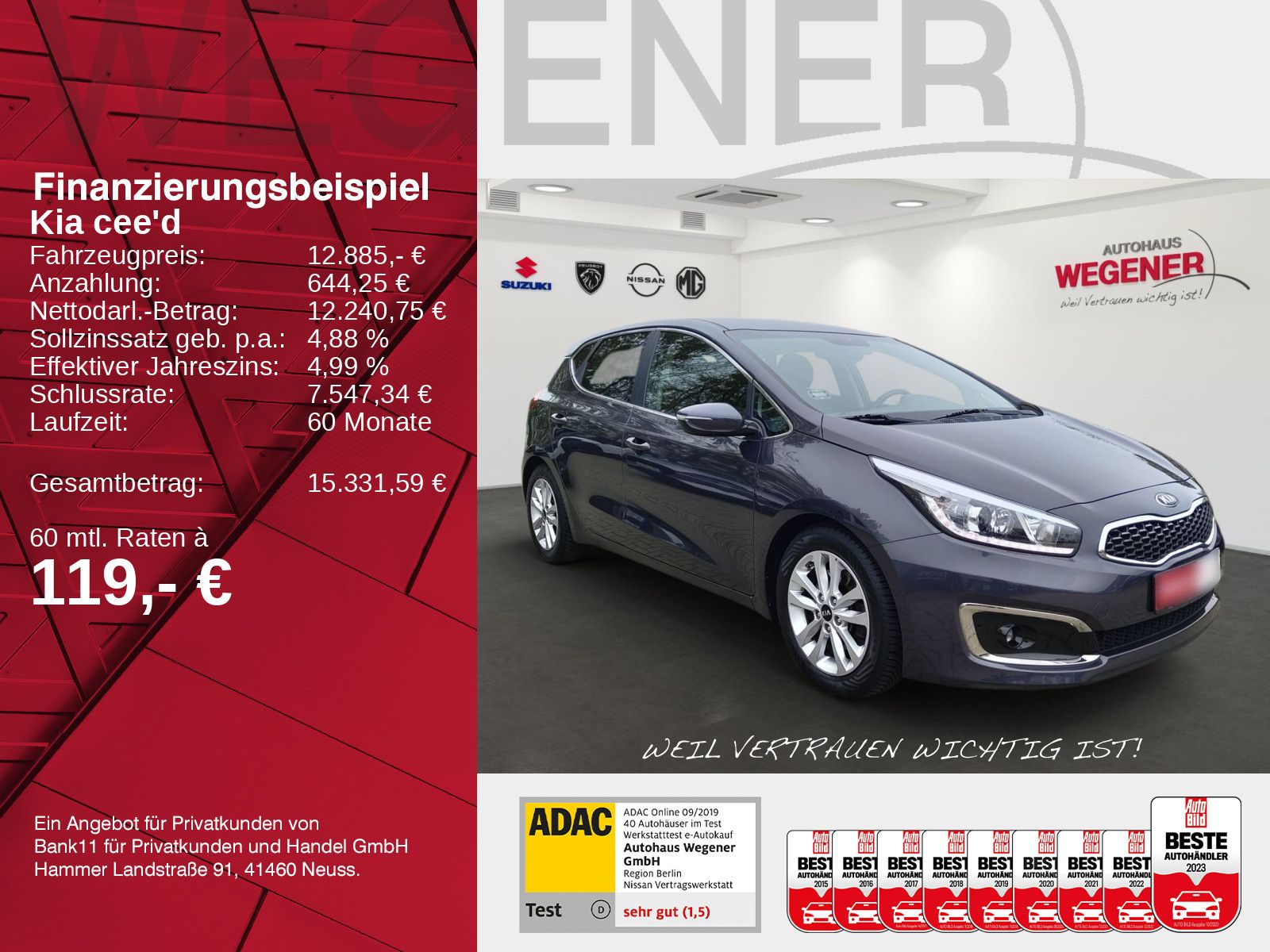 KIA CEE'D 1.6 GDI AT Spirit NAVI GRA PDC CAM SHZ LHZ