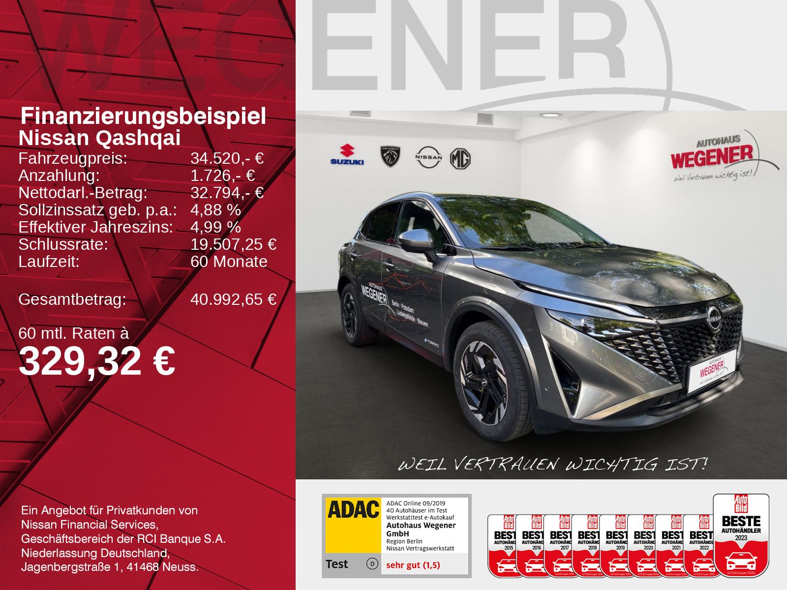 NISSAN QASHQAI 1.5 VC-T e-POWER Totwinkel*Navi*360°