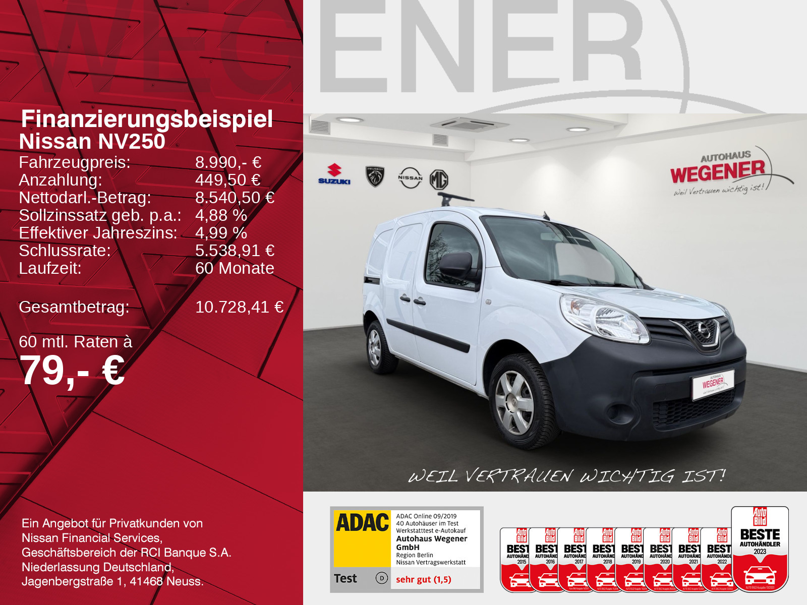 Nissan NISSAN NV250 Kasten L1 2,0 6MT KLIMA RADIO AHK