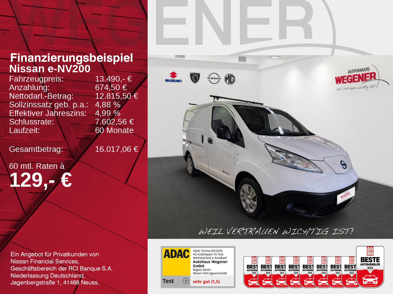 Nissan e-NV200 Kasten - NAVI BT SHZ CAM KEYLESS