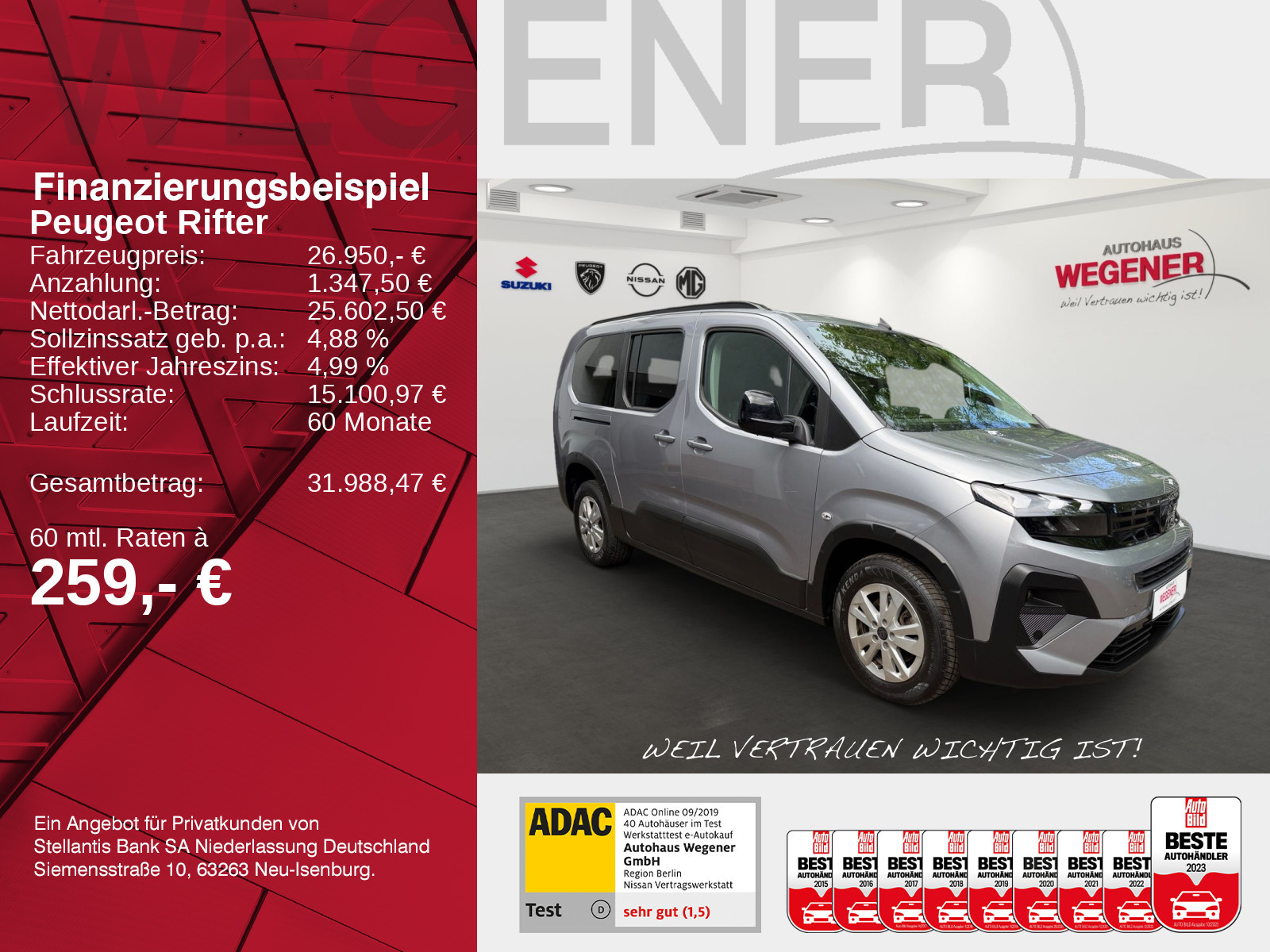 Peugeot Rifter L2 Allure BlueHDi130 EAT8 GRA*RadioCD*PDC