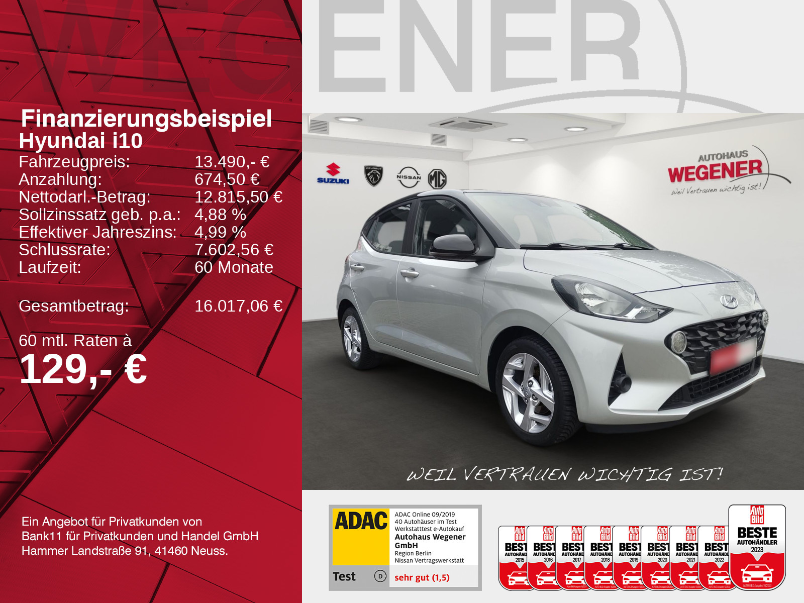 Hyundai i10 1.2 Trend CarPlay*Navi*CAM*Klima*DAB+