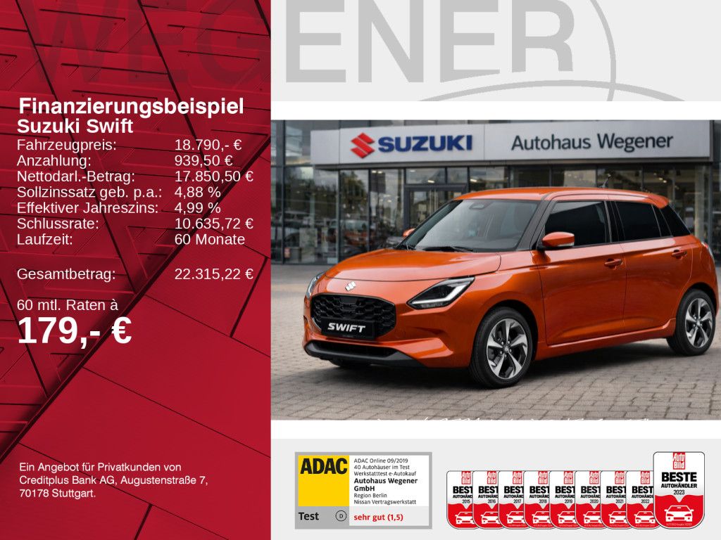 SUZUKI SWIFT COMFORT+ HYBRID ACC | TOTWINKEL | NAVI