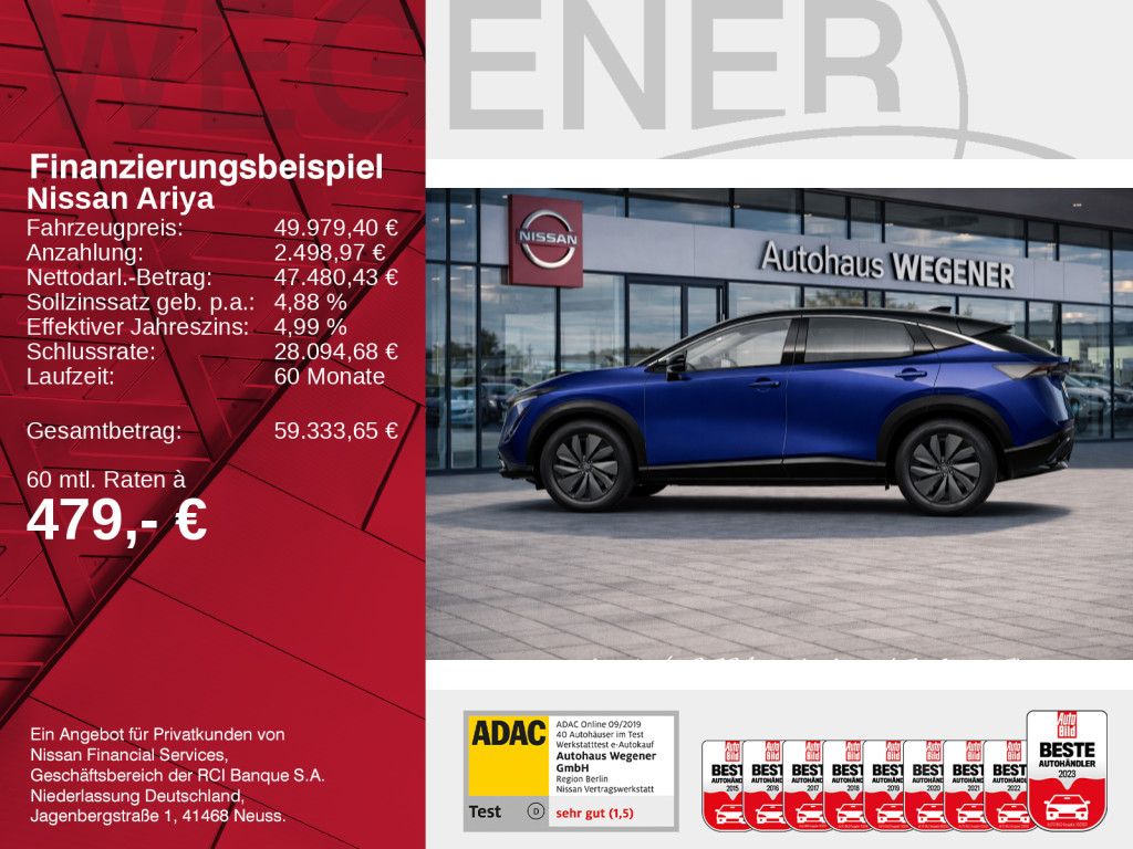 NISSAN ARIYA 63 kWh Advance Pack+Navi*ACC*PDC*Totwinkel